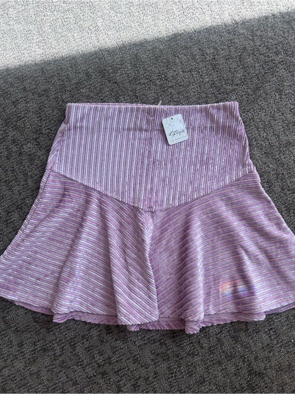 NWT Free People Camden Lilac Velvet Mini Skirt - Size S